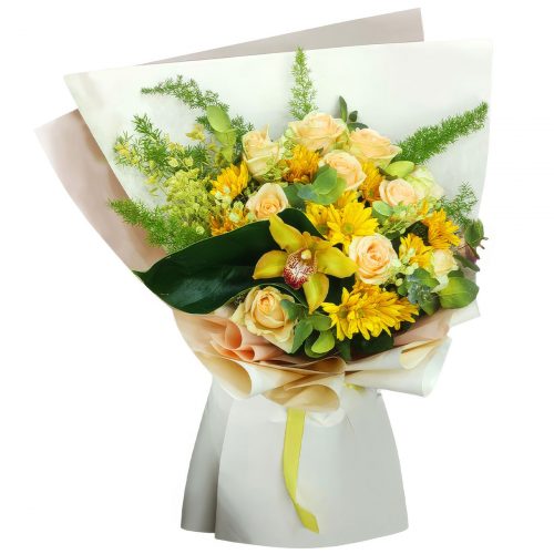 Цветочный букет «Солнечный ореол»