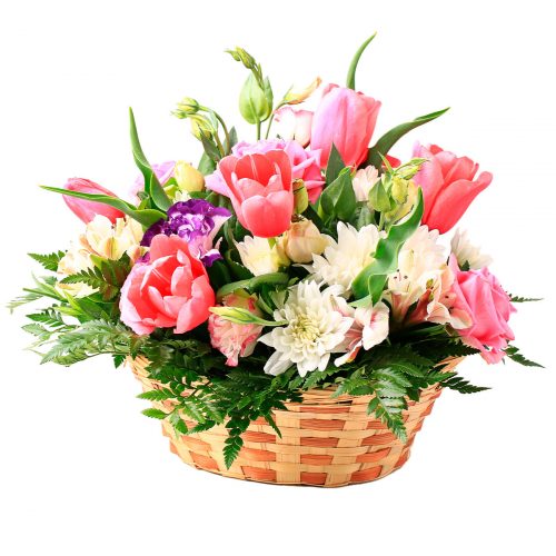 Цветочная композиция в корзине «Каскад»