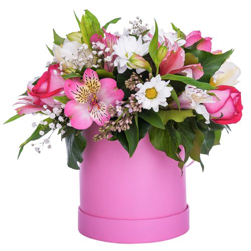 Цветочная композиция «Розовый закат»