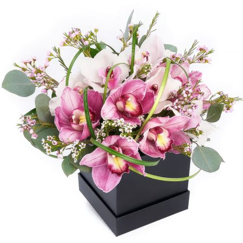 Цветы в шляпной коробке «Ночное очарование»