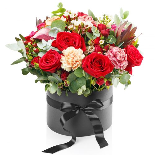 Цветы в шляпной коробке «Вечерняя симфония»