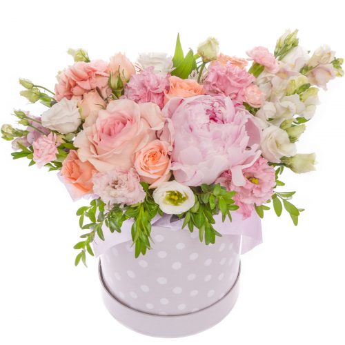 Цветы в коробке «Румянец»