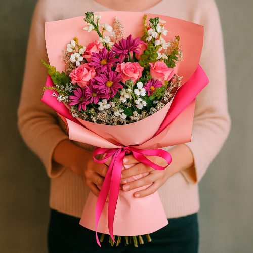 Букет «Розовый Рассвет»