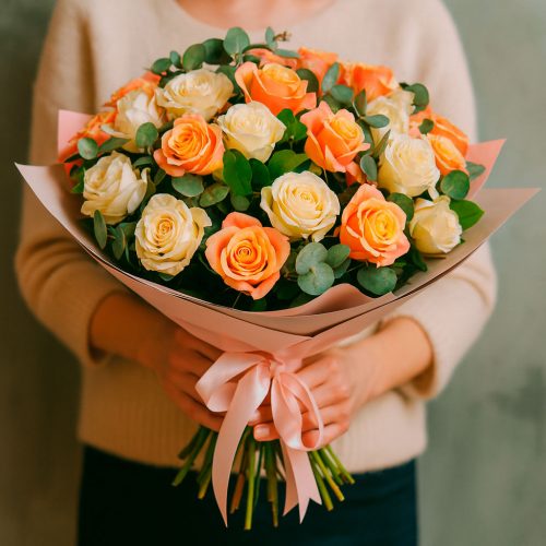 Букет цветов «Сердечный мотив»