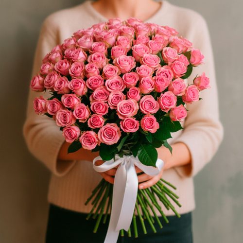 Монобукет «Розовая Вуаль»